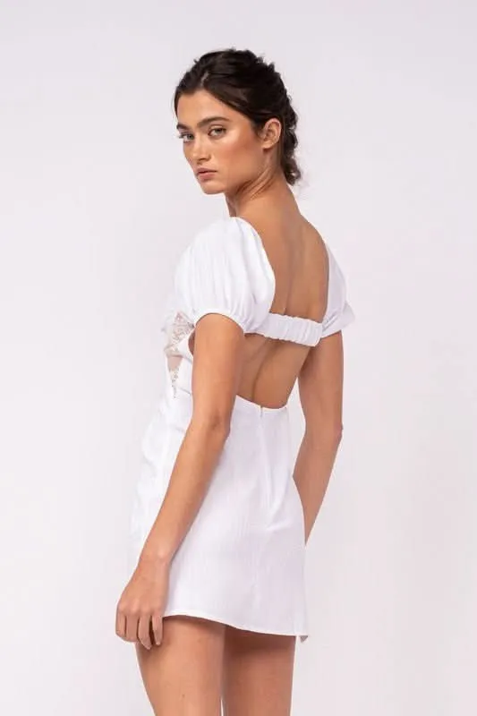Delilah White Puff Sleeve Bustier Dress sold by Boho Pink product image thumbnail 2