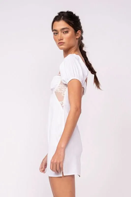Delilah White Puff Sleeve Bustier Dress sold by Boho Pink product image thumbnail 5