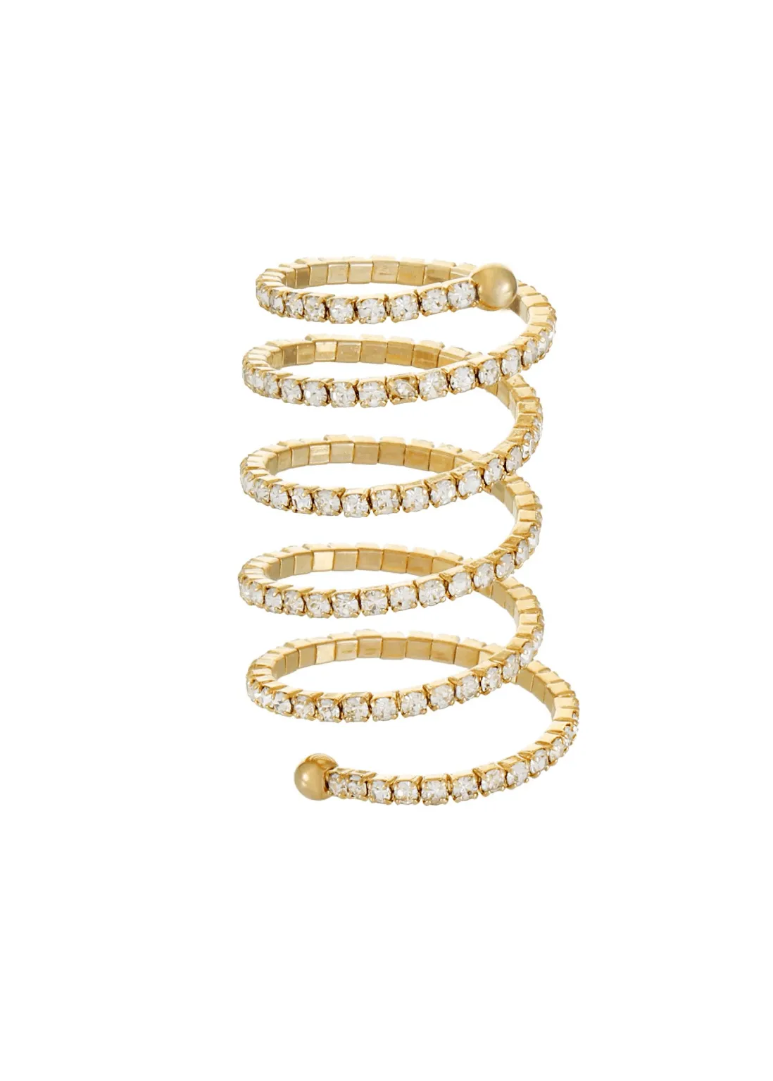 Ettika Spiral Down Crystal & Gold Ring sold by Boho Pink product image thumbnail 3