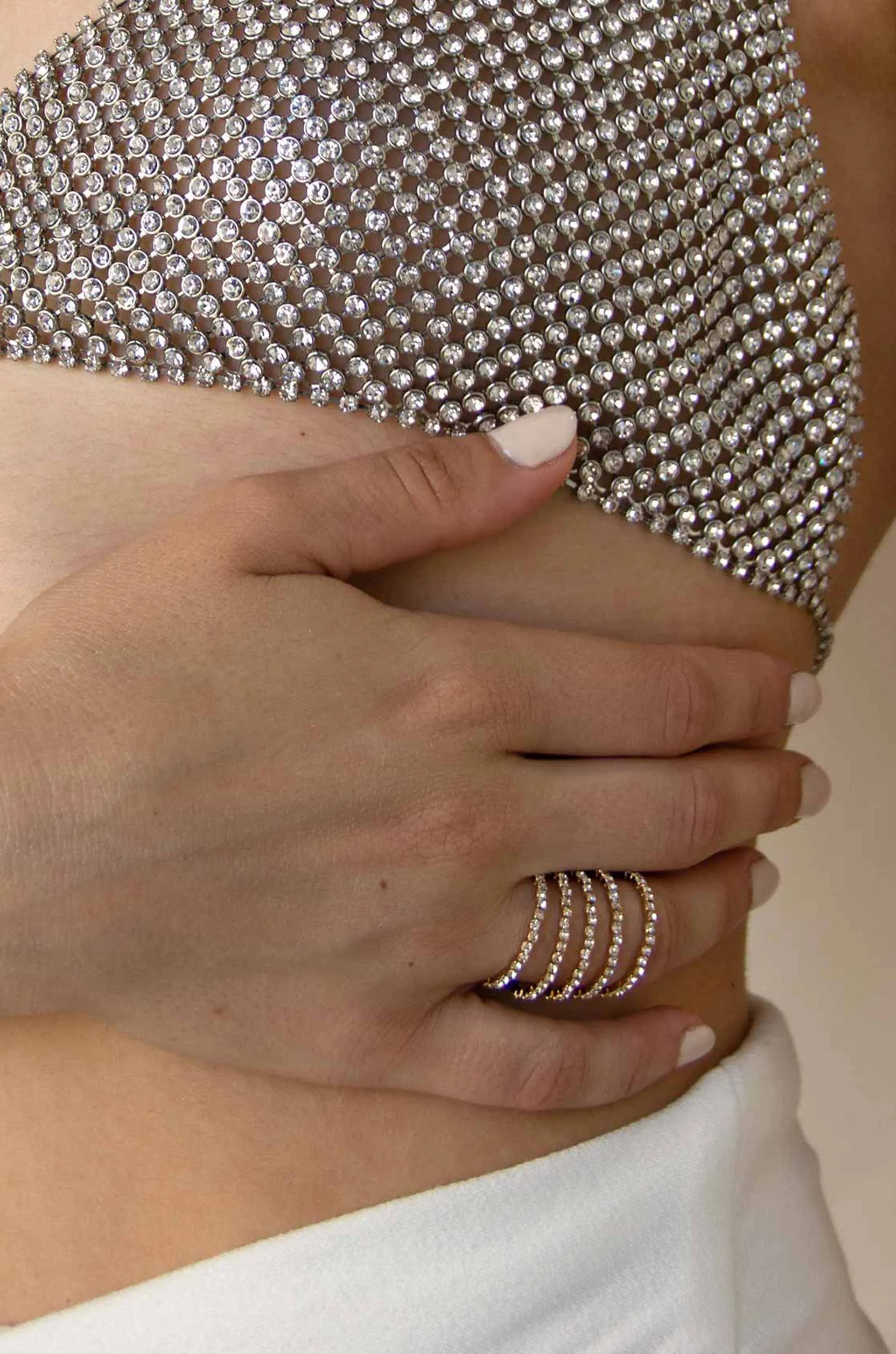 Ettika Spiral Down Crystal & Gold Ring sold by Boho Pink