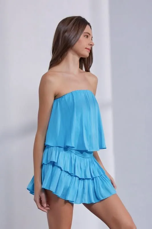 Monaco Blue Atoll Strapless Romper sold by Boho Pink product image thumbnail 2