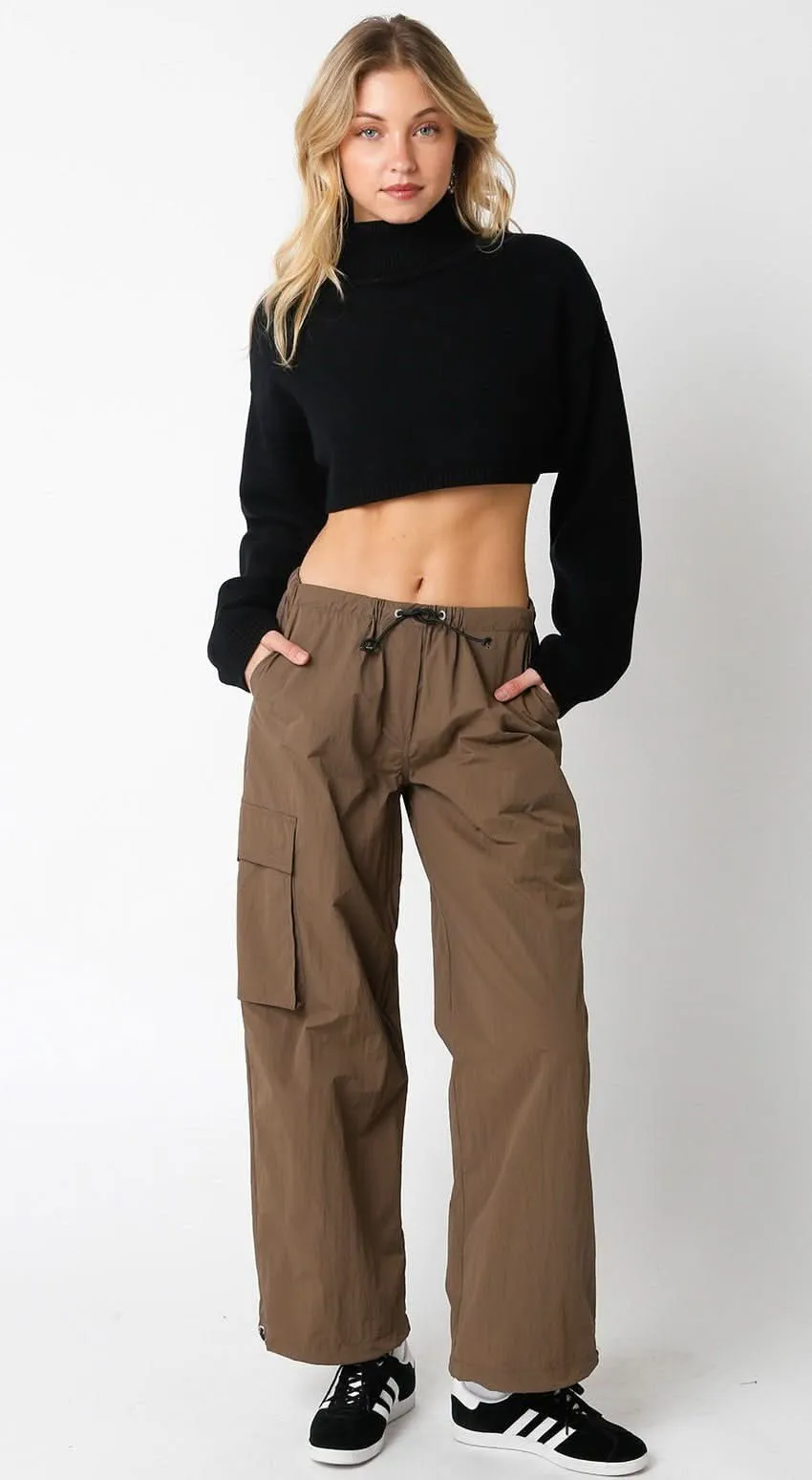 Marla Black Cropped Turtleneck Sweater sold by Boho Pink product image thumbnail 4