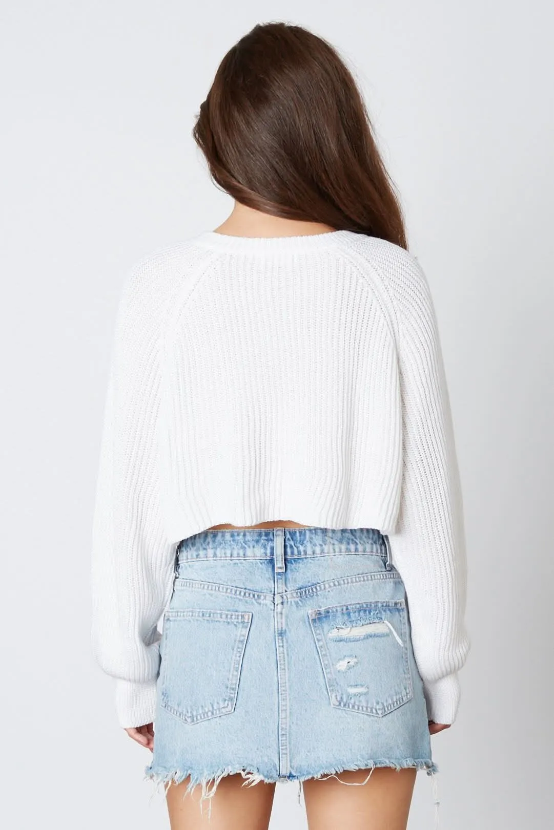 Day Off White Notched Neck Sweater sold by Boho Pink product image thumbnail 3
