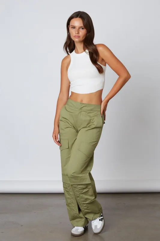 Charly Olive Cargo Pants made by Cotton Candy LA