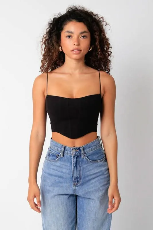 Hot Girl Black Corset Crop sold by Boho Pink