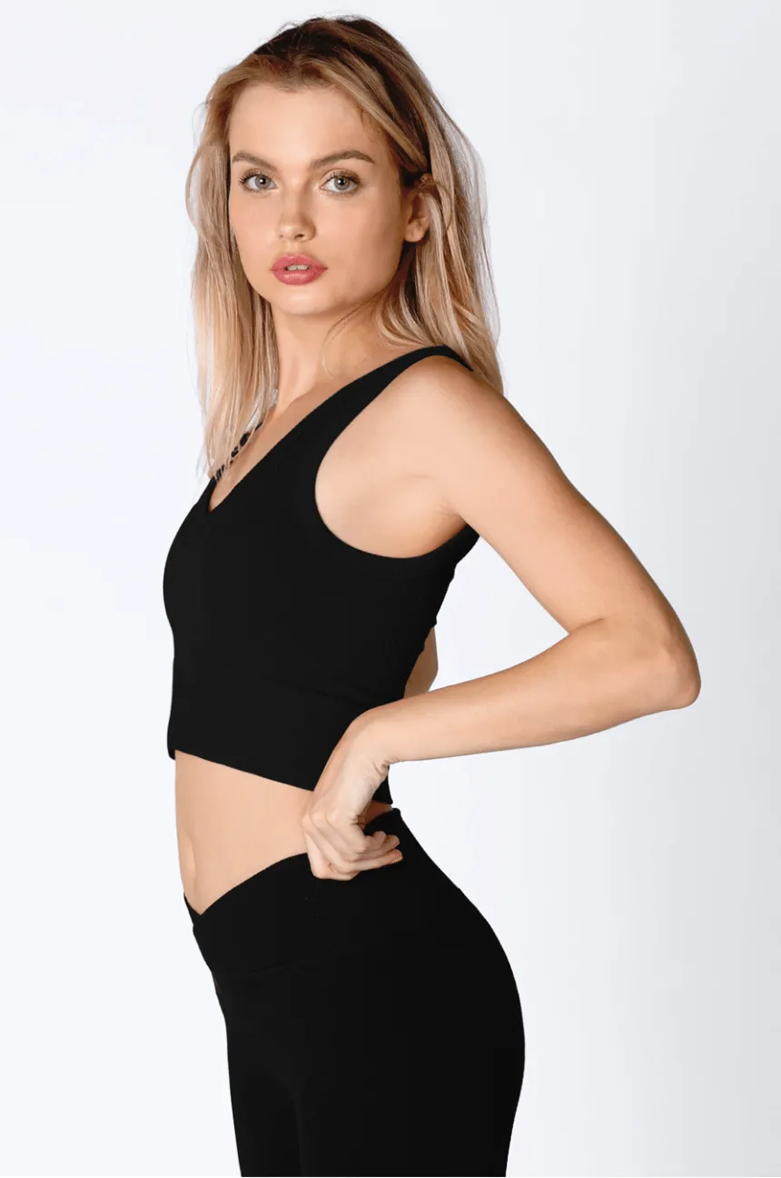 NIKIBIKI Black V-Neck Sleeveless Crop Top sold by Boho Pink product image thumbnail 2