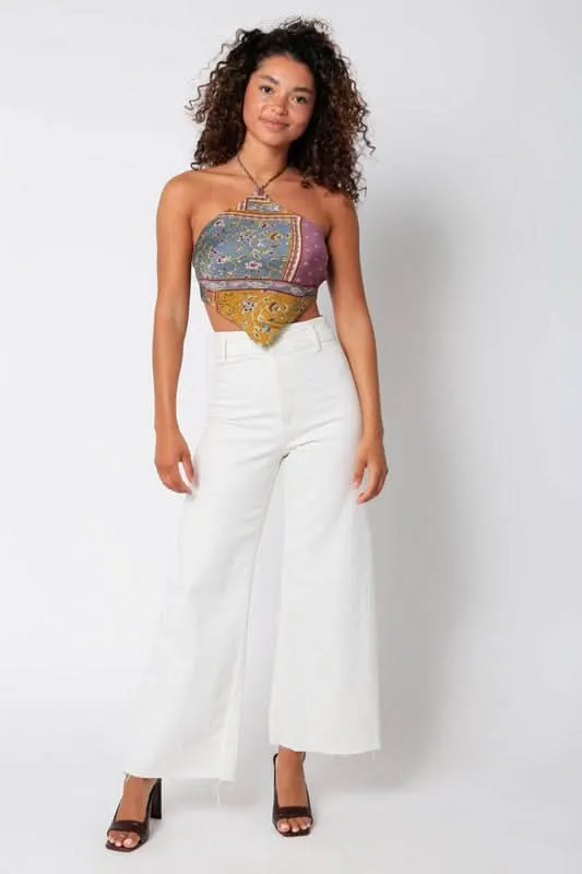 Corinna Mauve Multi Print Halter Top sold by Boho Pink product image thumbnail 3