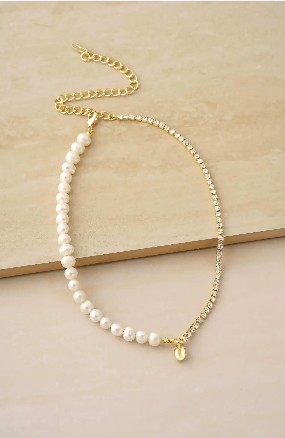 Ettika Pearl, Crystal, And Shell Necklace sold by Boho Pink product image thumbnail 3