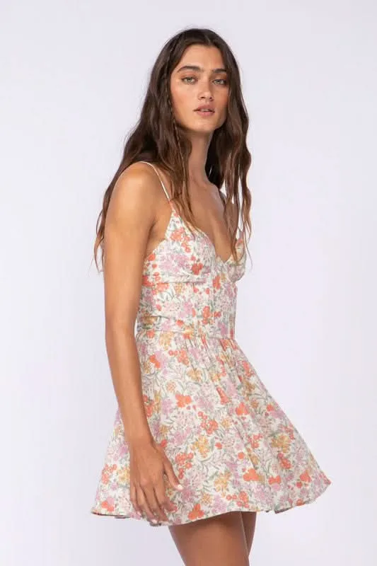 Dalia Cream Elfin Garden Print Cami Dress sold by Boho Pink product image thumbnail 2