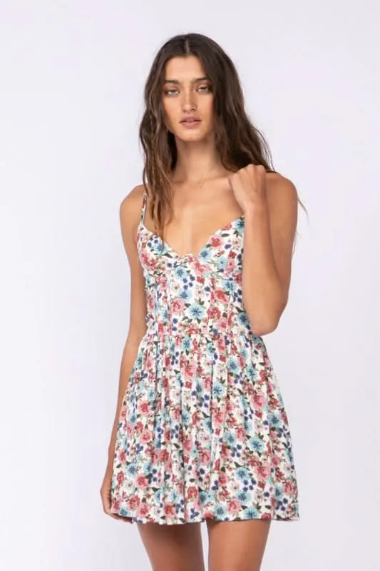 Dalia White Floral Drop Print Cami Dress sold by Boho Pink