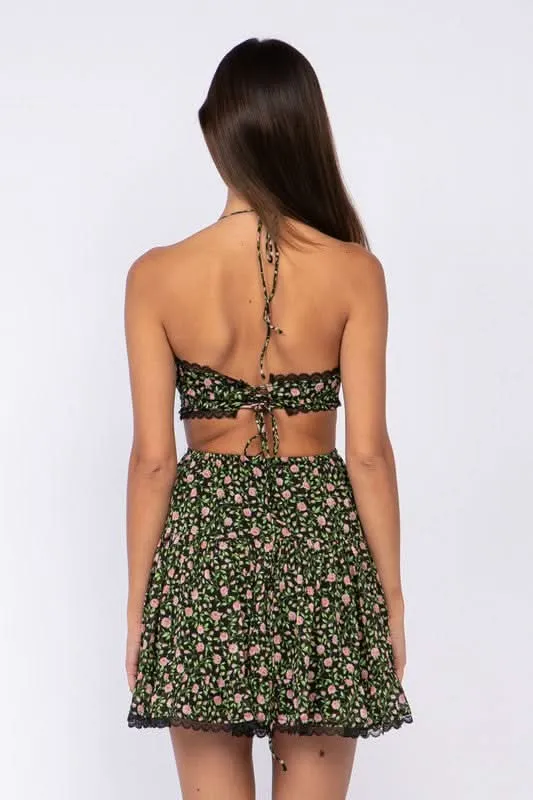 Garden Muse Moody Rose Print Halter Dress sold by Boho Pink product image thumbnail 3
