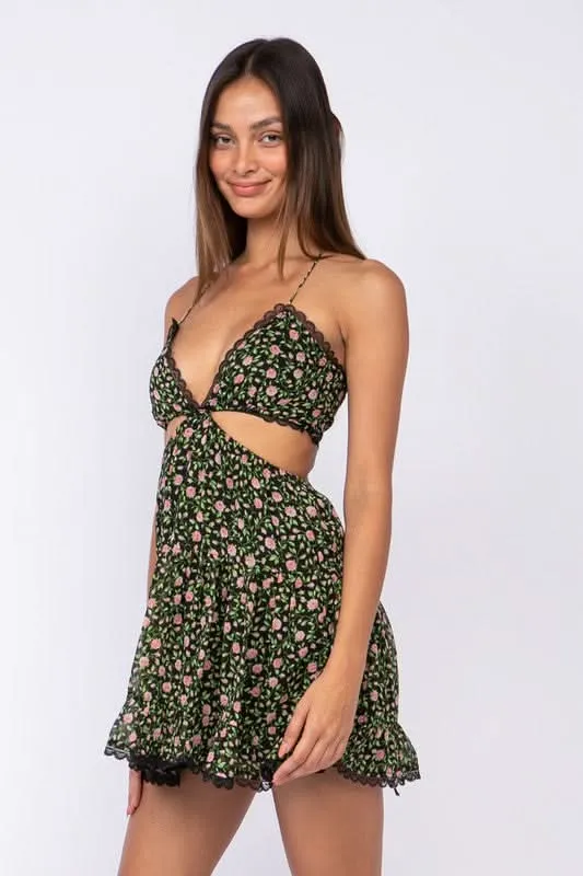 Garden Muse Moody Rose Print Halter Dress sold by Boho Pink product image thumbnail 2