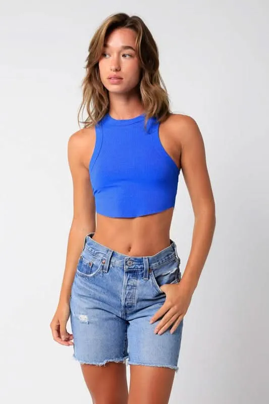 Junie Blue Racerback Tank Top sold by Boho Pink