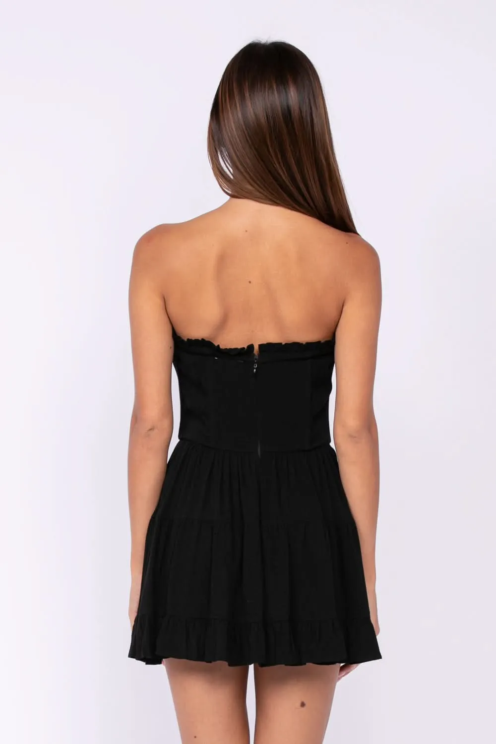 Garden Charm Black Strapless Dress sold by Boho Pink product image thumbnail 2