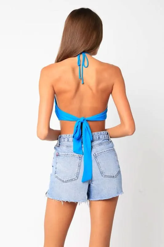 Serena Blue Handkerchief Halter Top sold by Boho Pink product image thumbnail 2