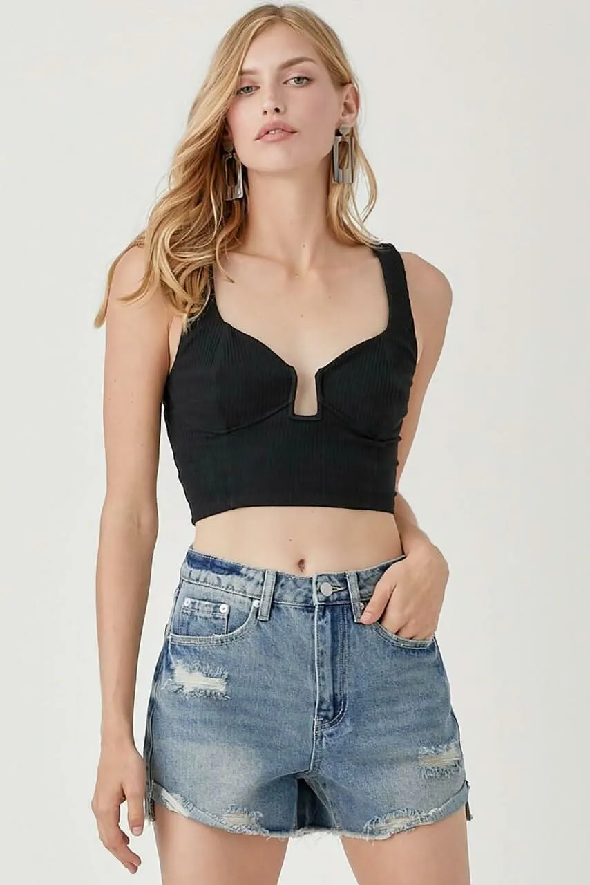 Sylvia Black Bustier Crop Top sold by Boho Pink