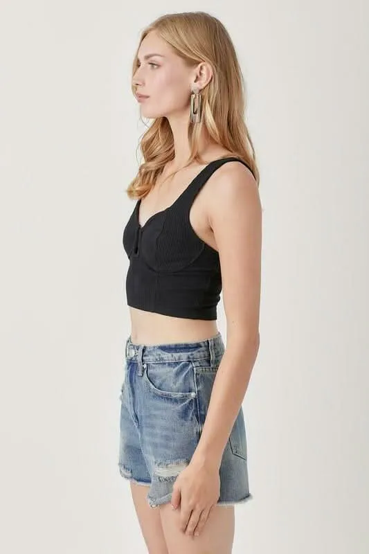 Sylvia Black Bustier Crop Top sold by Boho Pink product image thumbnail 2