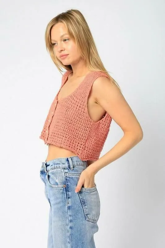 Abbey Solana Sheer Crochet Tank Top sold by Boho Pink product image thumbnail 3