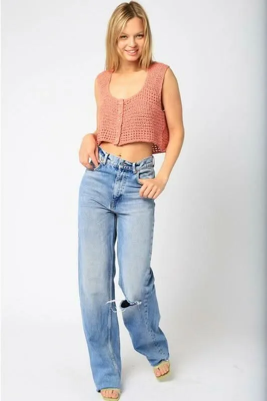 Abbey Solana Sheer Crochet Tank Top sold by Boho Pink product image thumbnail 4