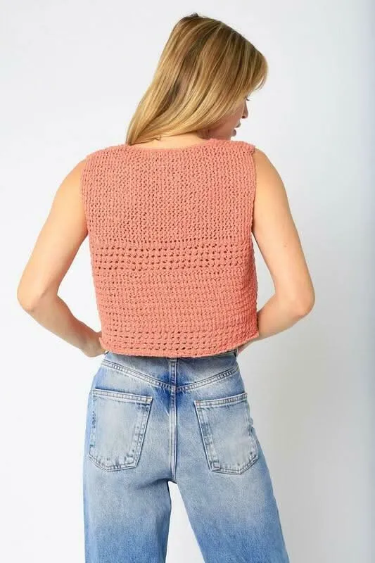Abbey Solana Sheer Crochet Tank Top sold by Boho Pink product image thumbnail 2