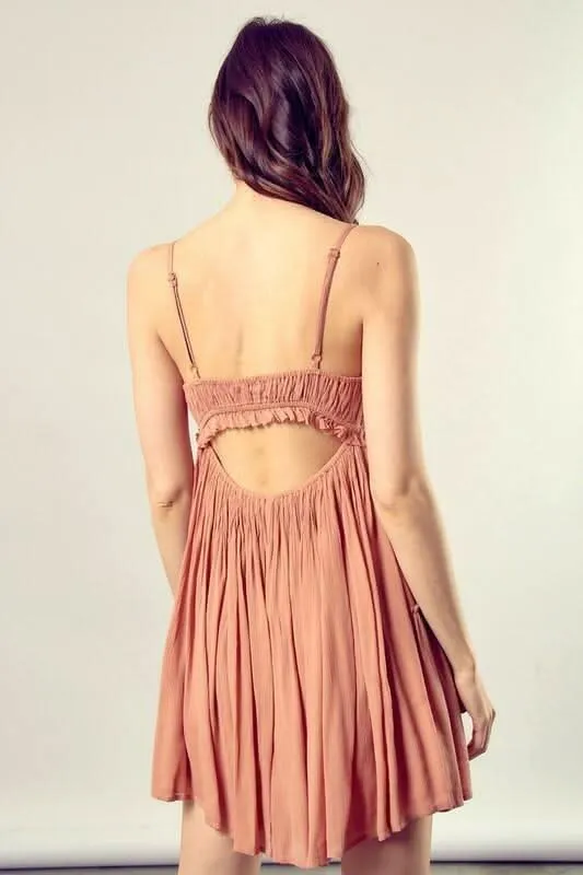 Dani Peanut Cami Ruffle Mini Dress sold by Boho Pink product image thumbnail 4