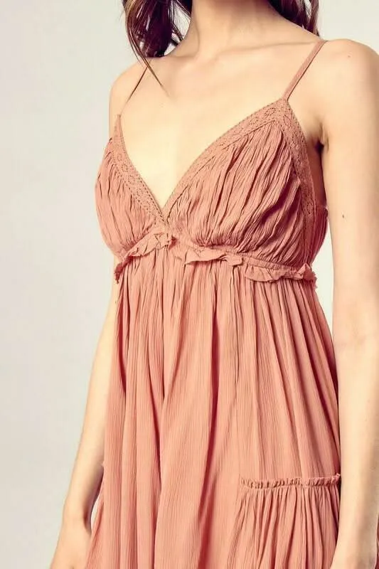 Dani Peanut Cami Ruffle Mini Dress sold by Boho Pink product image thumbnail 5