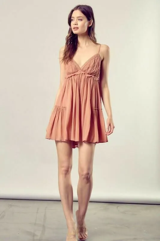 Dani Peanut Cami Ruffle Mini Dress sold by Boho Pink product image thumbnail 2