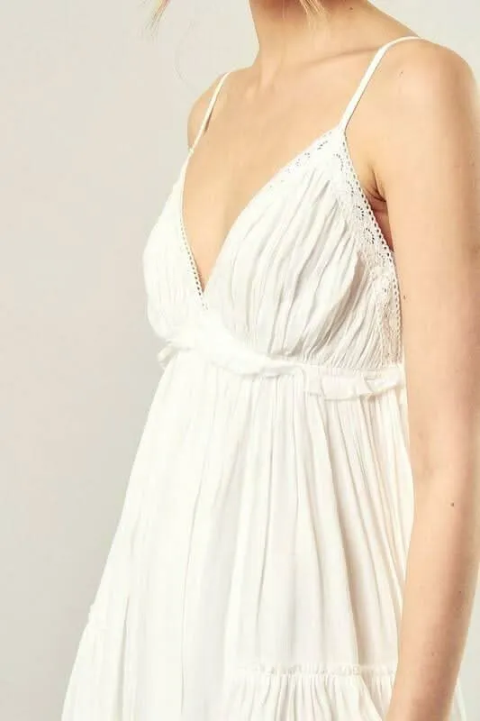 Dani White Cami Ruffle Mini Dress sold by Boho Pink product image thumbnail 4