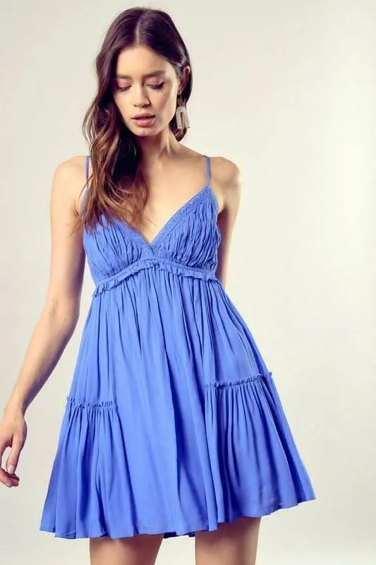 Dani Periwinkle Blue Cami Ruffle Mini Dress sold by Boho Pink product image thumbnail 3