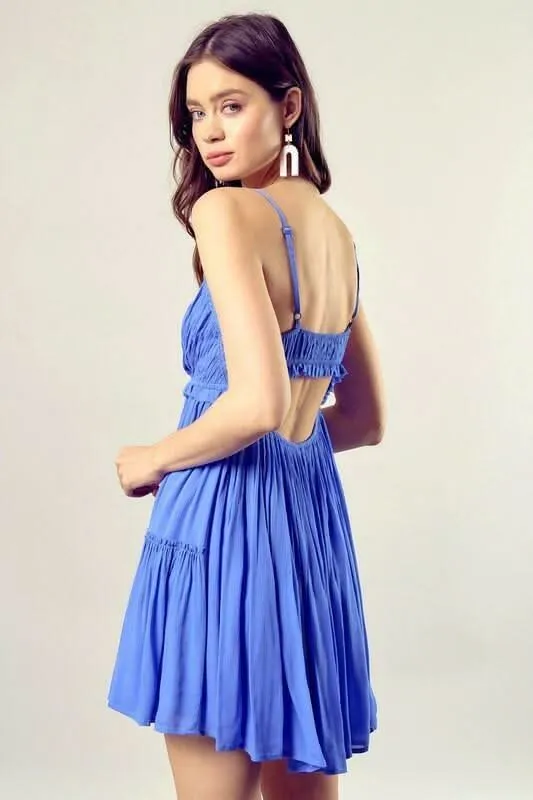 Dani Periwinkle Blue Cami Ruffle Mini Dress sold by Boho Pink product image thumbnail 4
