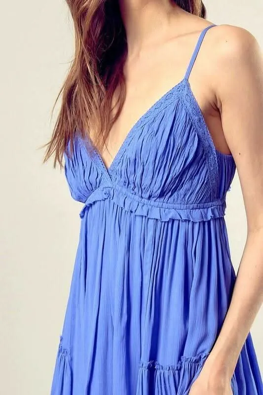 Dani Periwinkle Blue Cami Ruffle Mini Dress sold by Boho Pink product image thumbnail 2
