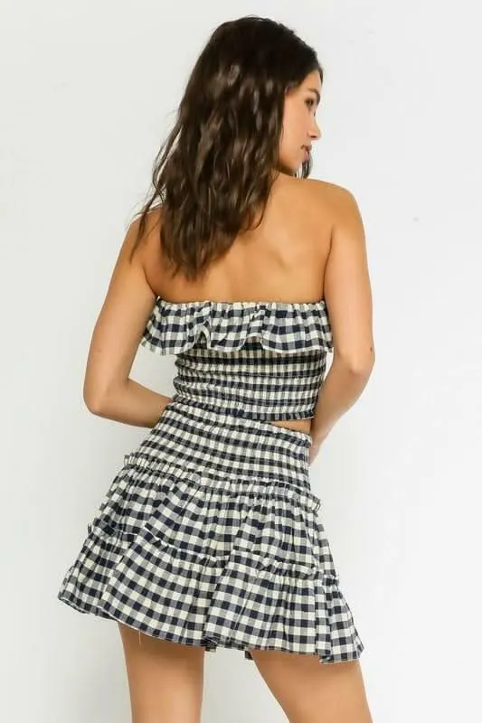 Take Me With You Navy Gingham Two-Piece Dress sold by Boho Pink product image thumbnail 4