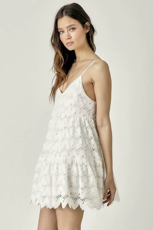 Davina White Crochet Mini Dress sold by Boho Pink product image thumbnail 3