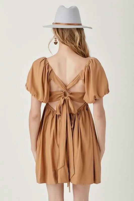 Chloe Biscuit Puff Sleeve Mini Dress sold by Boho Pink product image thumbnail 2