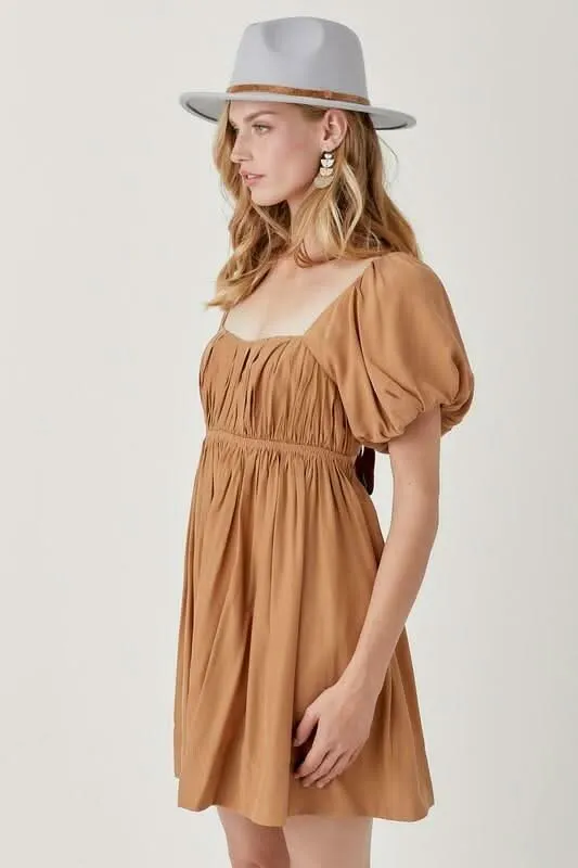Chloe Biscuit Puff Sleeve Mini Dress sold by Boho Pink product image thumbnail 4