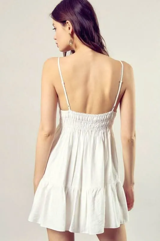 Always Graceful White Ruffled Mini Dress sold by Boho Pink product image thumbnail 4