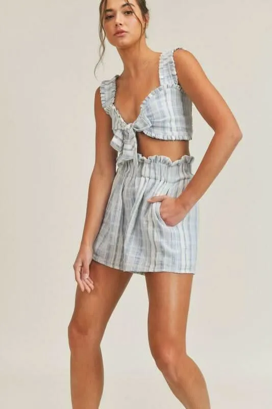 Beach House Blue and White Striped Two-Piece Romper sold by Boho Pink product image thumbnail 5