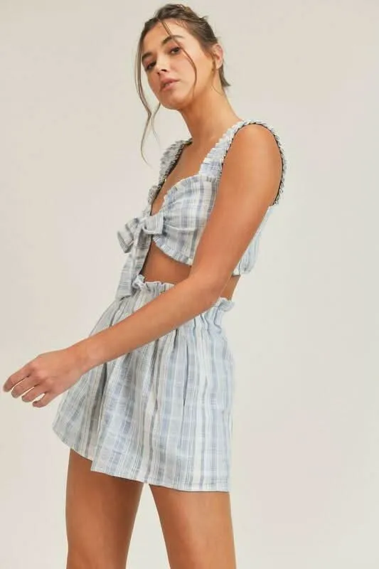 Beach House Blue and White Striped Two-Piece Romper sold by Boho Pink product image thumbnail 2