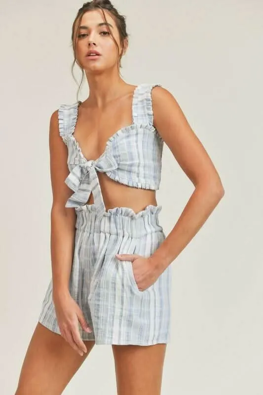 Beach House Blue and White Striped Two-Piece Romper sold by Boho Pink product image thumbnail 3