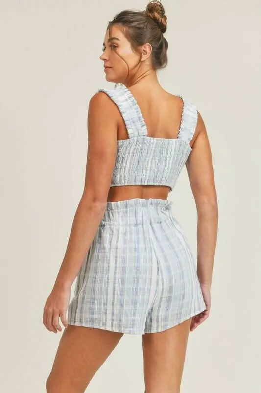 Beach House Blue and White Striped Two-Piece Romper sold by Boho Pink product image thumbnail 4