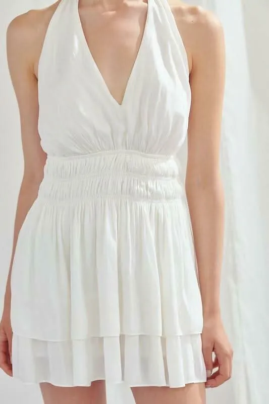 Tracie Creamy White Halter Romper sold by Boho Pink product image thumbnail 2