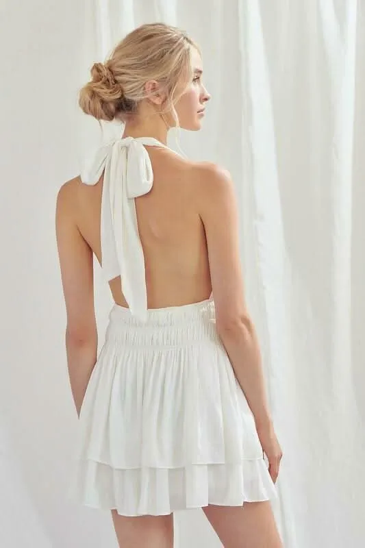 Tracie Creamy White Halter Romper sold by Boho Pink product image thumbnail 3