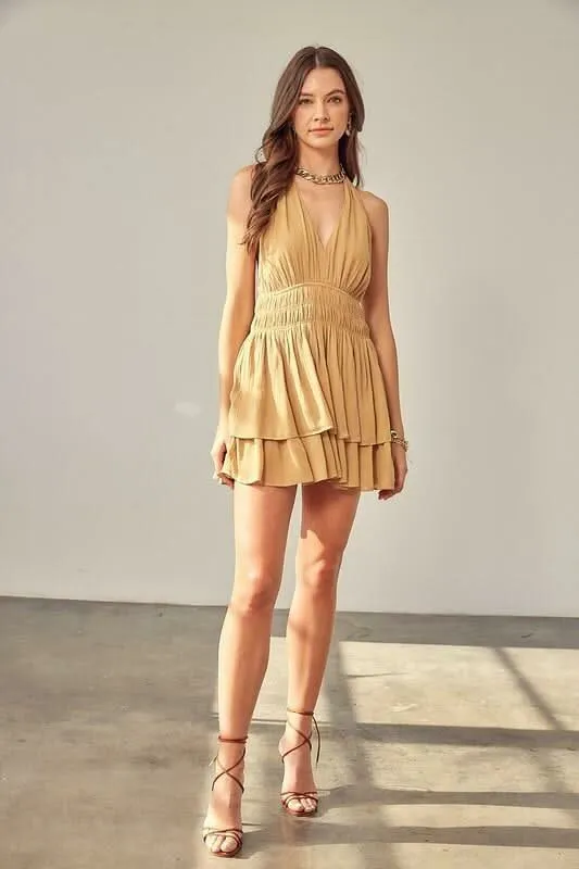 Tracie Wheat Halter Romper sold by Boho Pink product image thumbnail 4