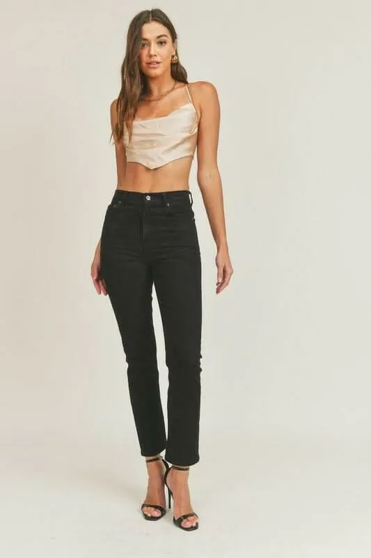 Meghan Taupe Satin Cowl Neck Crop Top sold by Boho Pink product image thumbnail 5