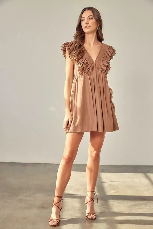 Kat Latte Ruffle Romper Dress sold by Boho Pink product image thumbnail 5