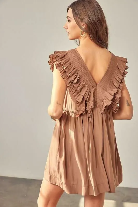 Kat Latte Ruffle Romper Dress sold by Boho Pink product image thumbnail 4