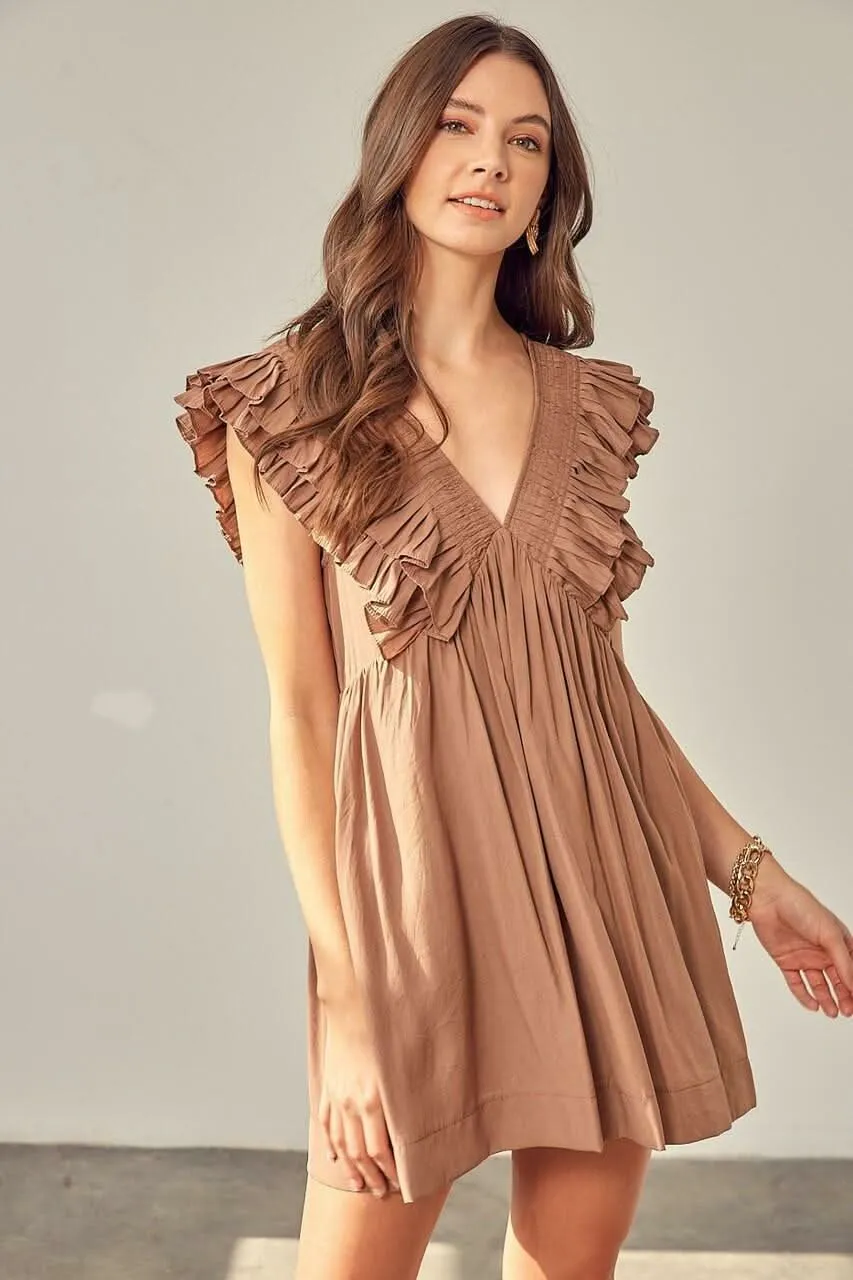 Kat Latte Ruffle Romper Dress sold by Boho Pink product image thumbnail 2