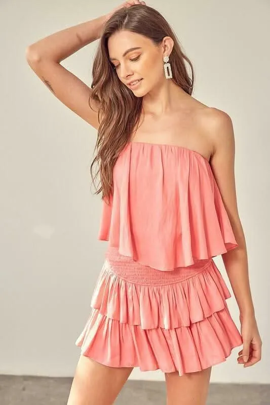 Monaco Milky Pink Strapless Romper sold by Boho Pink product image thumbnail 2