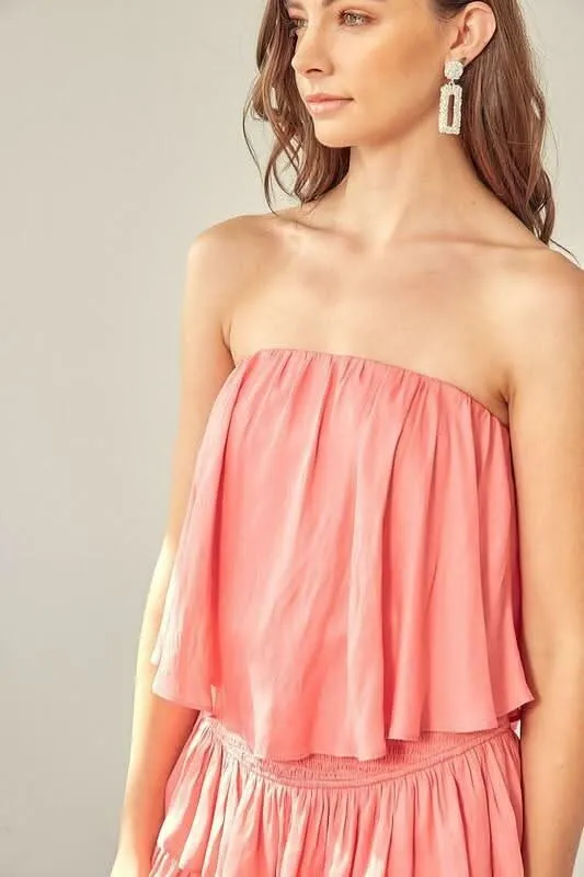 Monaco Milky Pink Strapless Romper sold by Boho Pink product image thumbnail 4