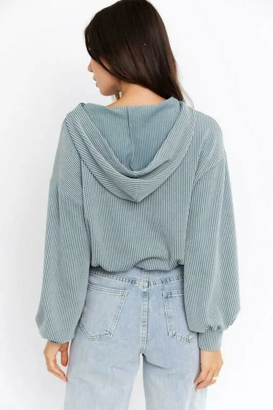 Basic Mode Dusty Blue Hoodie sold by Boho Pink product image thumbnail 3